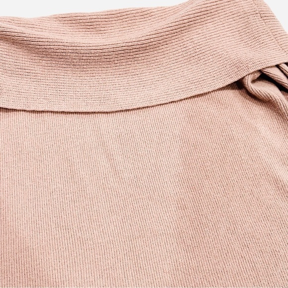 LEITH Dusty Pink Cowl Turtle Neck Ribbed Pullover Sweater - Picture 3 of 8